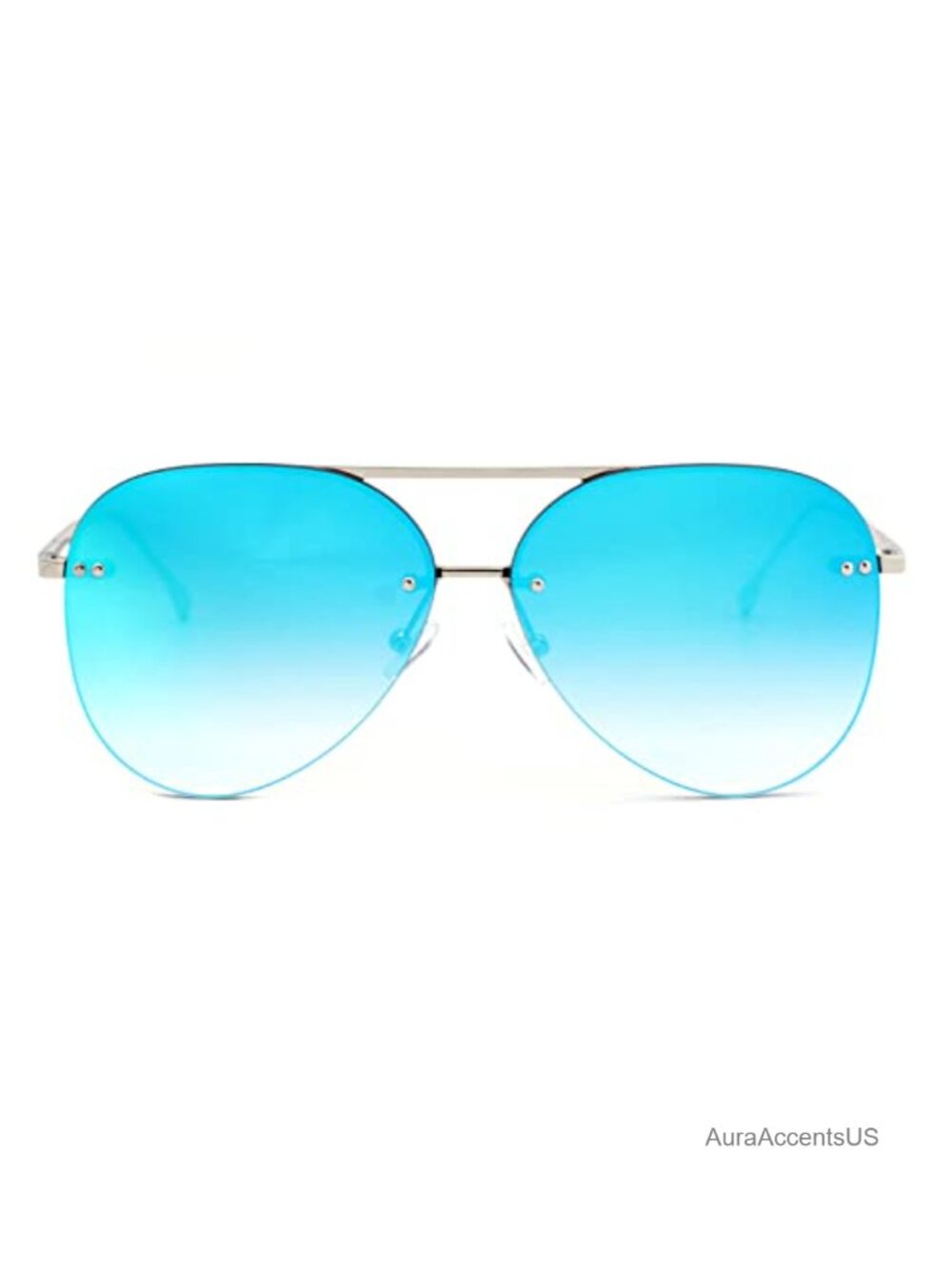 Vanolu Rimless Aviator Sunglasses Oversized Gradient Mirrored Lens UV400